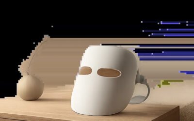 Illustration d’un masque de luminothérapie dans un univers premium et minimaliste, pensé pour une routine d’éveil maîtrisée. L’ambiance met en valeur le confort, la simplicité d’usage et le format compact.