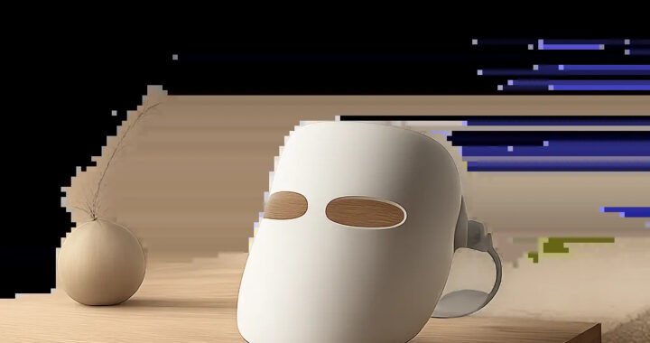 Illustration d’un masque de luminothérapie dans un univers premium et minimaliste, pensé pour une routine d’éveil maîtrisée. L’ambiance met en valeur le confort, la simplicité d’usage et le format compact.