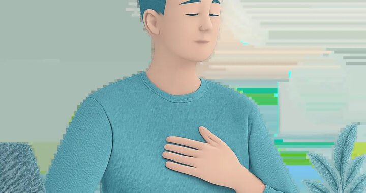 Illustration d’une personne en train de pratiquer une respiration calme dans un environnement moderne et apaisant. L’image évoque la gestion du stress, l’énergie retrouvée et la récupération active.